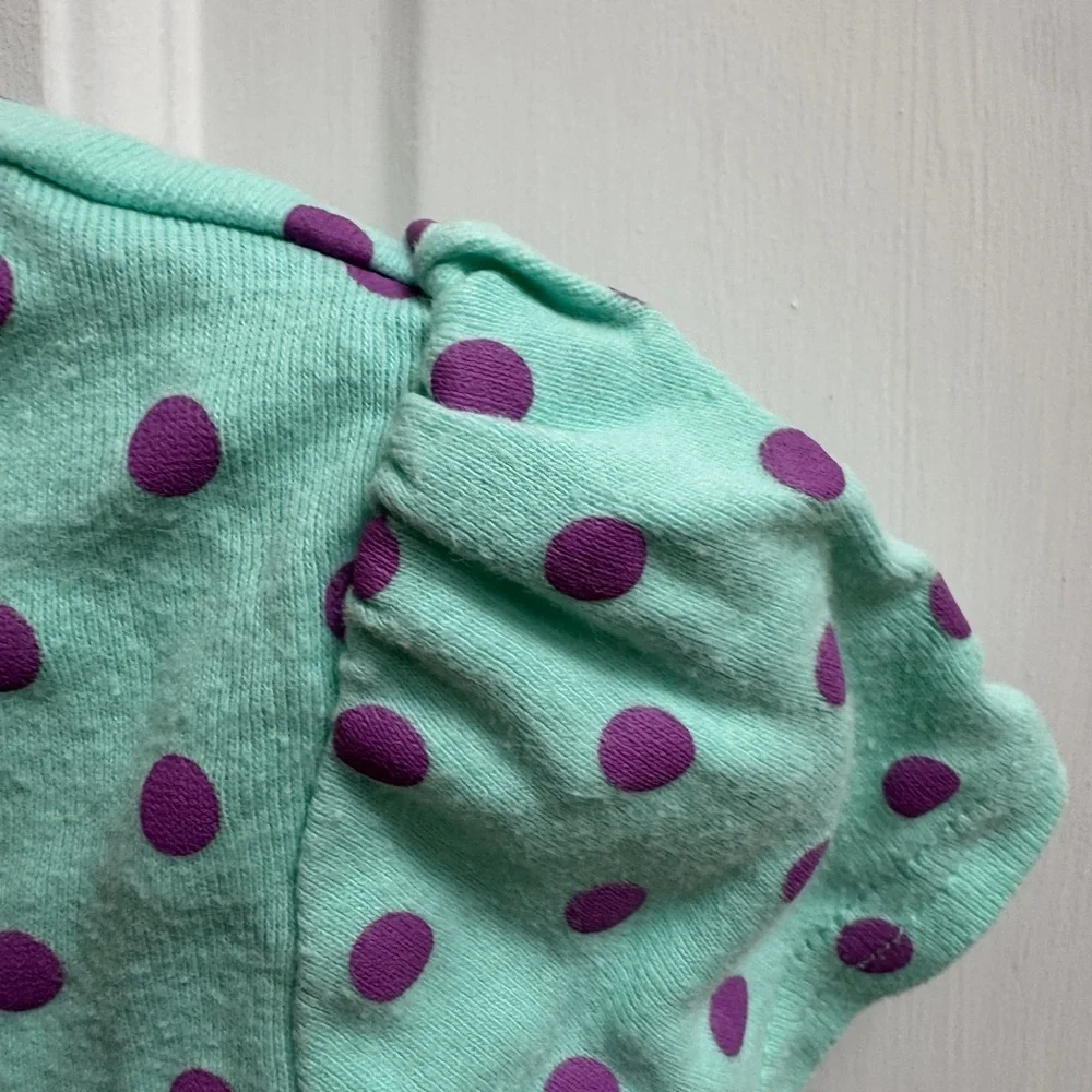 Carter's 24M Green and Purple Polka Dot Catching SomeShort Sleeve Tee Pajama Top